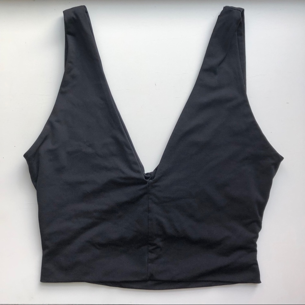 Black Kookaī Reversible V-Neck Crop Top